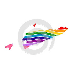 Timor Leste swoosh silhouette rainbow map photo