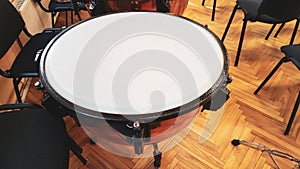 Timpani drum or kettledrums indoor.