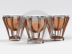 Timpani on white 3D rendering