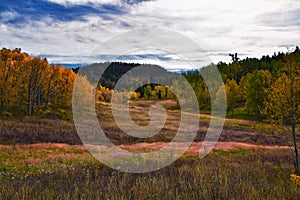 Timpanogos back panoramic views, Willow Hollow Ridge, Pine Hollow Trail hiking trail Wasatch Rocky Mountains, Utah. USA