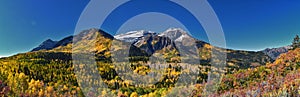 Timpanogos Mountain Peak from Willow Pine Hollow Ridge Trail hiking view Wasatch Rocky Mountains, Utah. USA