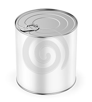 Tin can, fish or pet food mockup with pull ring