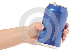 Tin can in hand