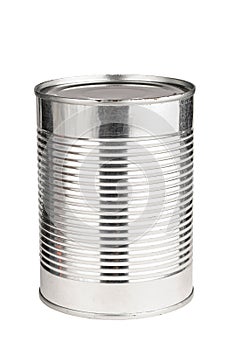 Tin can Isolated on white background. Canned food