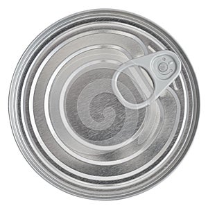 Tin Can Lid, Food Preserve Ringpull Canister Sealed Top, Isolated