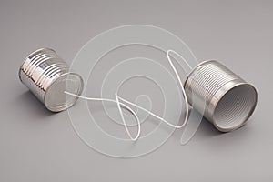 Tin can phone.communication concept