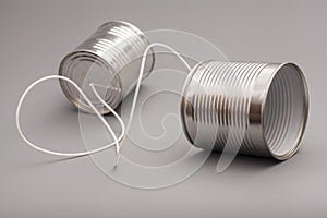 Tin can phone.communication concept