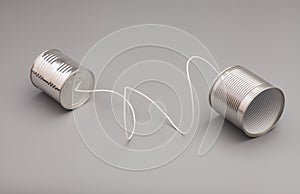 Tin can phone.communication concept