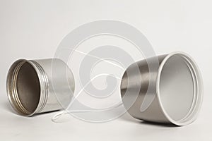 Tin can phone.communication concept