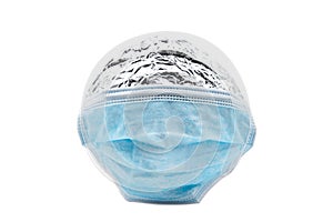 Tin foil hat wearing a surgical mask photo