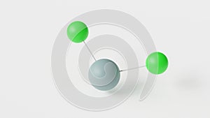 tin(ii) chloride molecule 3d, molecular structure, ball and stick model, structural chemical formula stannous chloride