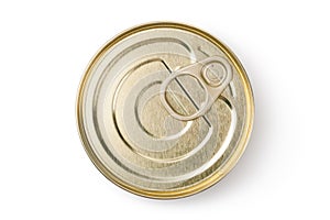 Tin with ring pull. Top view.