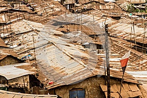 Tin roofs in the Slums