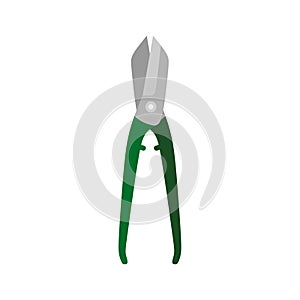 tin snips flat design vector illustration isolated on white background