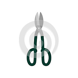 tin snips flat design vector illustration isolated on white background