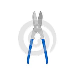 tin snips flat design vector illustration isolated on white background