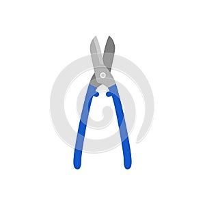 tin snips flat design vector illustration isolated on white background