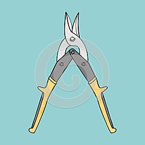 Tin snips - vector illustration