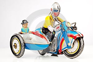 Tin toy motorbike racer