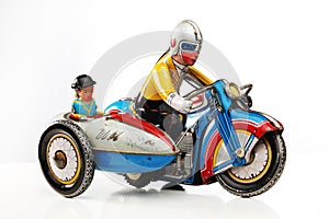 Tin toy motorbike racer photo