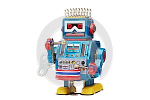 Tin toy robot drummer