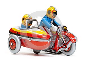 Tin toy sidecar motorcycle