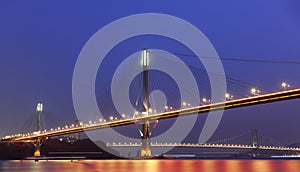 Ting Kau Bridge and Tsing ma Bridge at evening