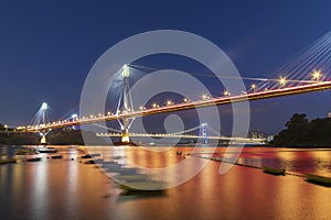 Ting Kau Bridge and Tsing Ma Bridge in Hong Kong