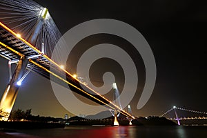 Ting Kau Bridge and Tsing ma Bridge at night