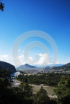 TINGO MARIA, city of the central jungle of Peru, the river borders the warm city