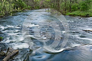 Tinker Creek Trout Stream with Two Fishermen - 2