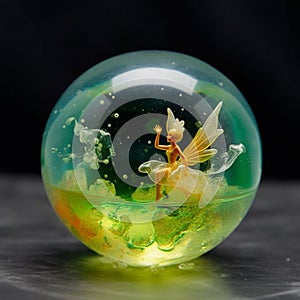 Tinkerbell glass sphere