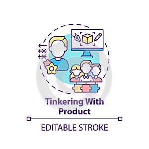 Tinkering with product concept icon