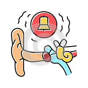tinnitus health problem color icon vector illustration photo