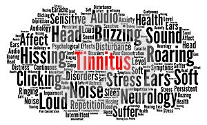 Tinnitus word cloud concept