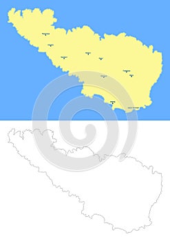Tinos island map - cdr format
