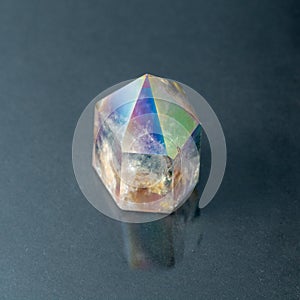 Tinted quartz, a natural mineral with beautiful texture and transparency