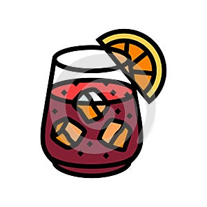 tinto de verano spanish cuisine color icon vector illustration photo