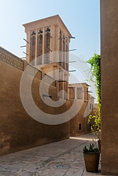 Tiny alleyways in the old merchant quarter of Bastakiya in Dubai