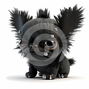 Tiny Angry Monster Dog. Generative AI