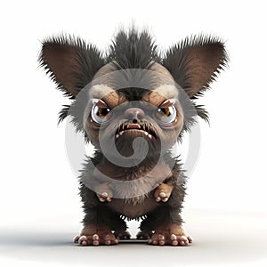 Tiny Angry Monster Dog. Generative AI