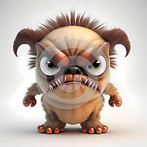 Tiny Angry Monster Dog. Generative AI