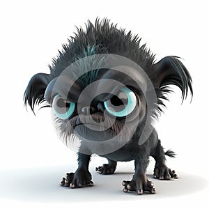 Tiny Angry Monster Dog. Generative AI