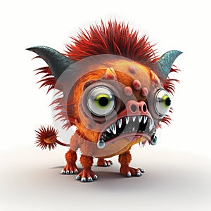 Tiny Angry Monster Dog. Generative AI