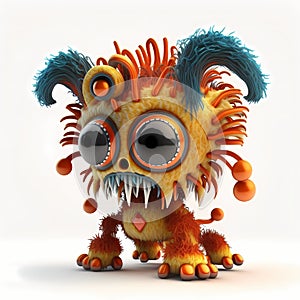 Tiny Crazy Monster Dog. Generative AI