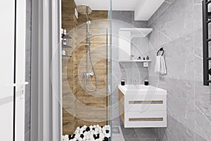 Tiny bathroom design in minimalist style