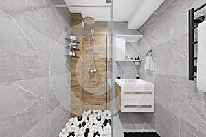 Tiny bathroom design in minimalist style