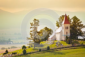 Tiny beautiful small church in Slovakia village
