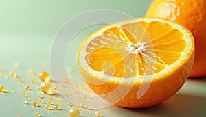 Tiny bubbles burst on surface, fresh orange juice , texture, citrus