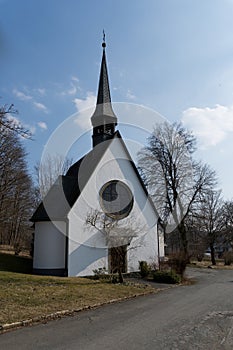 Tiny chapel called Saint Elisabeth near the mountain hotel Hoher Knochen